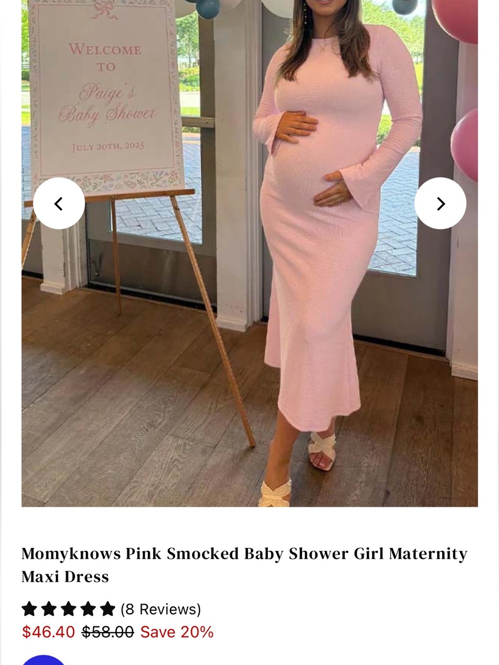NEVER WORN!!! Pink Long Sleeve Maternity Midi Dress